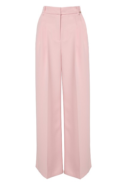 Crepe trousers with pleats