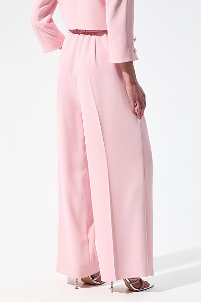 Crepe trousers with pleats