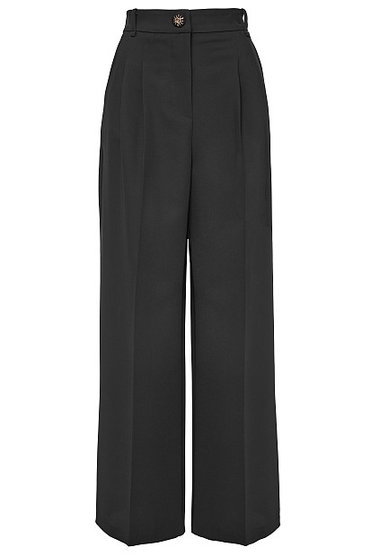 Crepe trousers with pleats