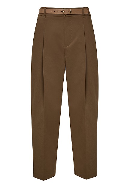 Pantaloni barrel cu curea