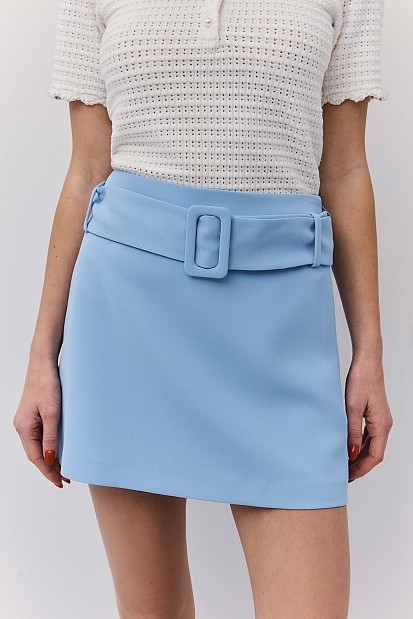 Mini skirt with wide belt