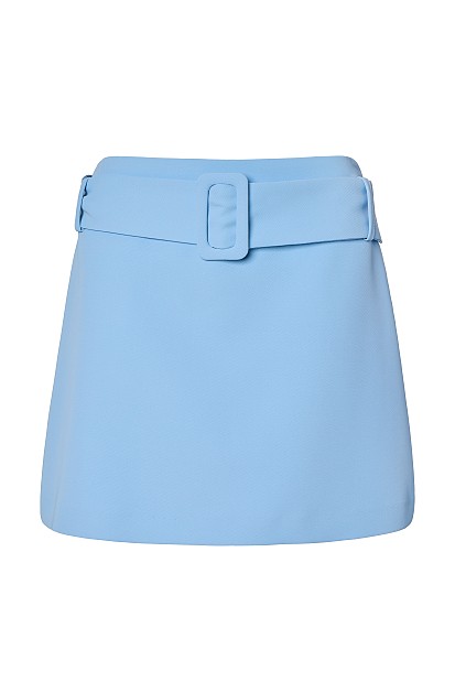 Mini skirt with wide belt