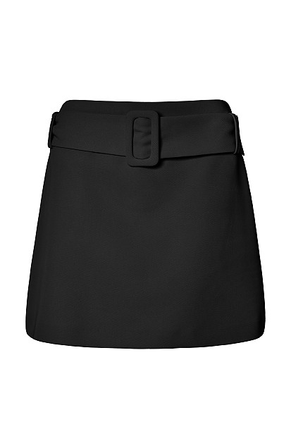 Mini skirt with wide belt