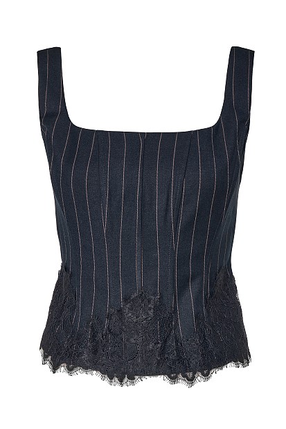 Stiped corset with lace