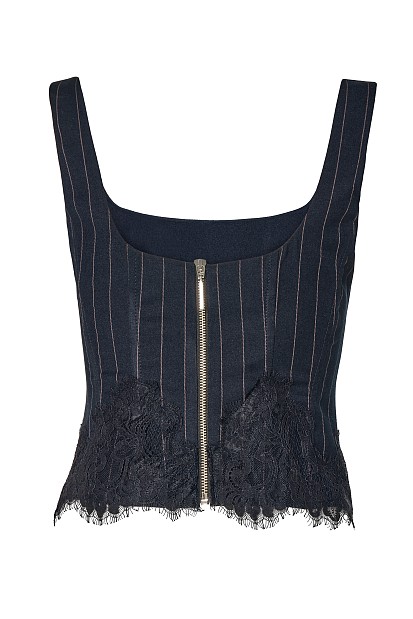 Stiped corset with lace