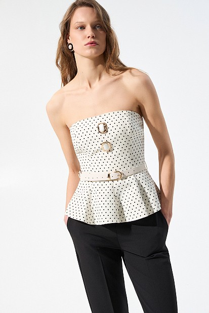 Polka dot top with scarf