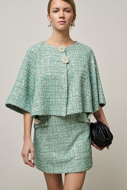 Tweed sequined bolero