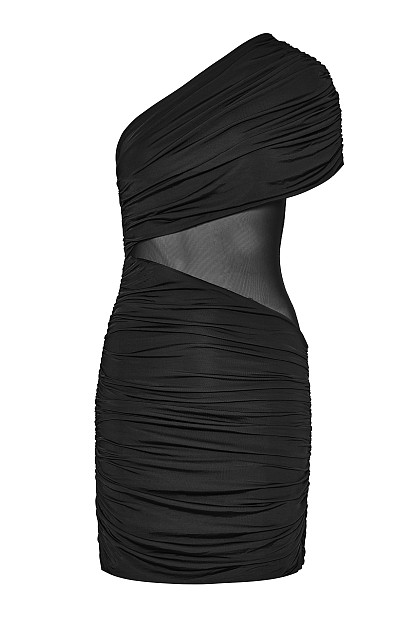 Vestido mini aberturas un solo hombro - Gold label