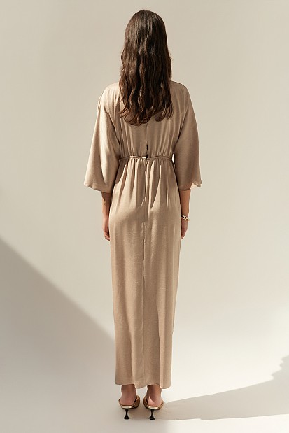 Maxi wrap satin dress - Gold label