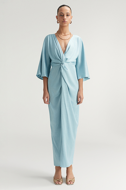 Maxi wrap satin dress - Gold label