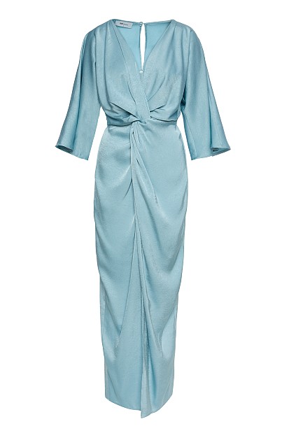 Maxi wrap satin dress - Gold label