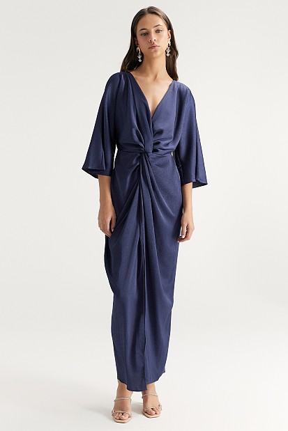 Maxi wrap satin dress - Gold label