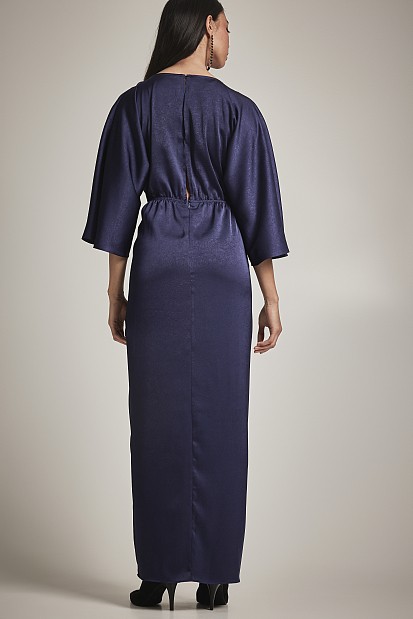 Maxi wrap satin dress - Gold label