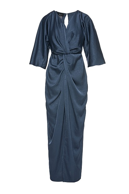 Maxi wrap satin dress - Gold label