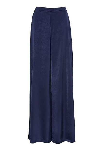 Pantaloni wide leg cu aspect satinat - Gold label