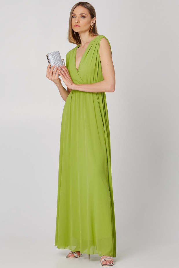 Wrap maxi dress in A line