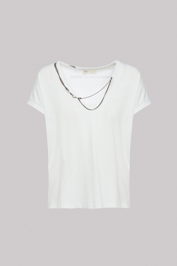 Cotton t-shirts with chain