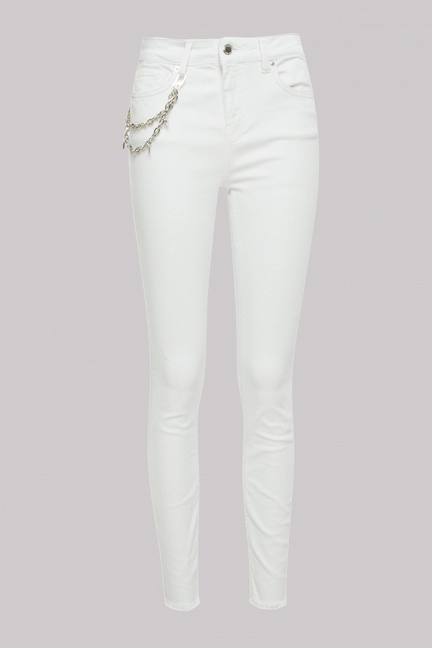 Selena mid-rise jeans with chain