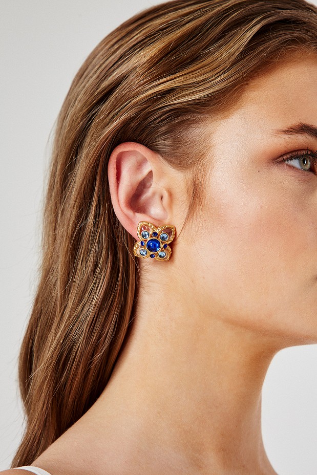Earrings with shiny stones