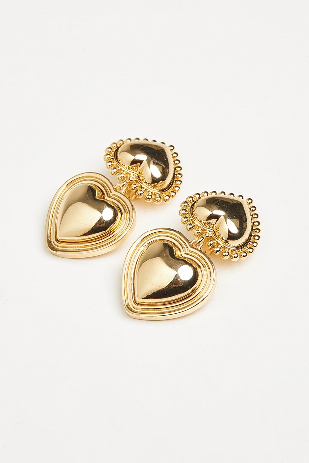 Hanging earrings in heart design