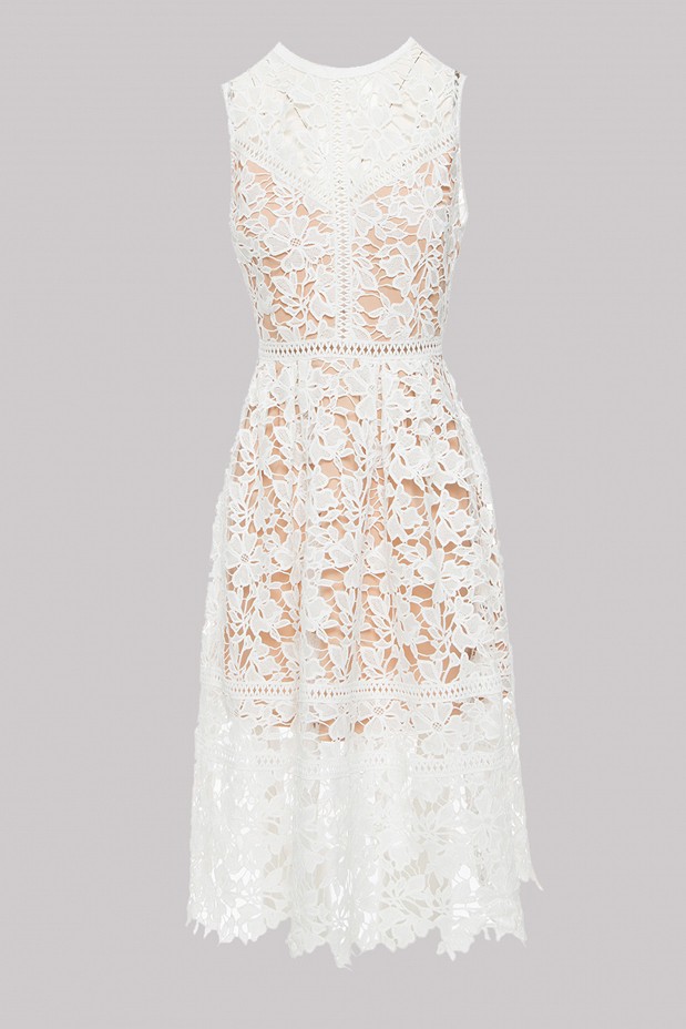 Crochet lace sleeveless dress