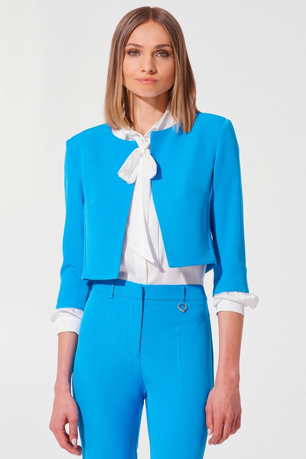 Cropped blazer with 3/4 long sleeve