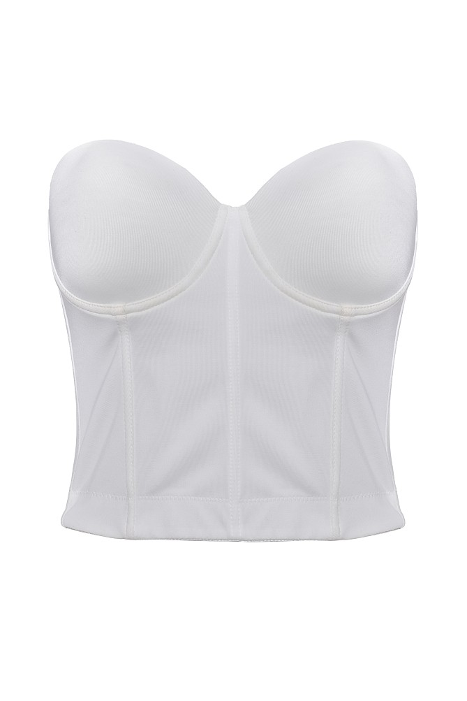 Satin strapless bustier