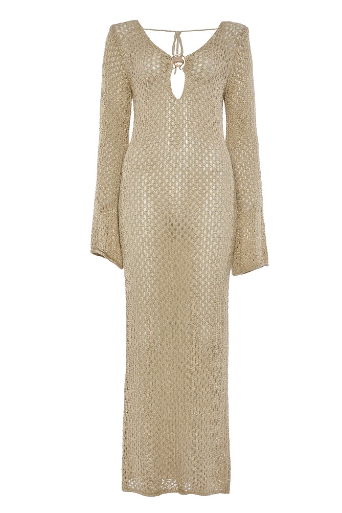 Kaftan lung din tricot cu lurex