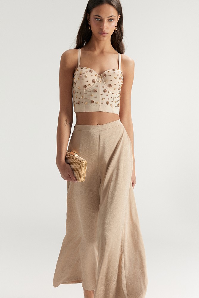 Bustier with decorative stones - Gold label