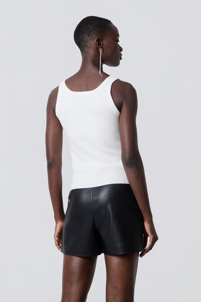 Sleeveless top with rhinestones