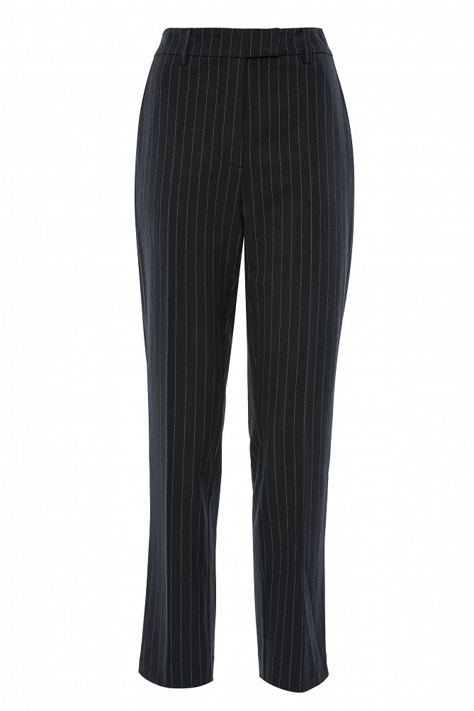 Striped cigarette trousers with an elasticated waist