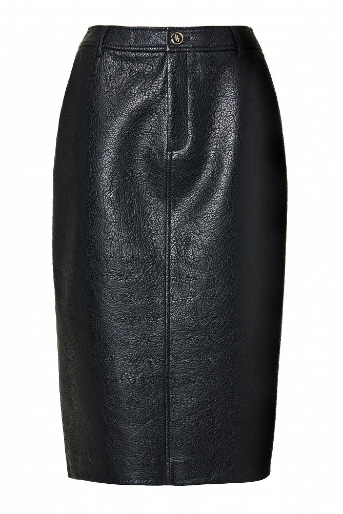 Leather-look midi skirt