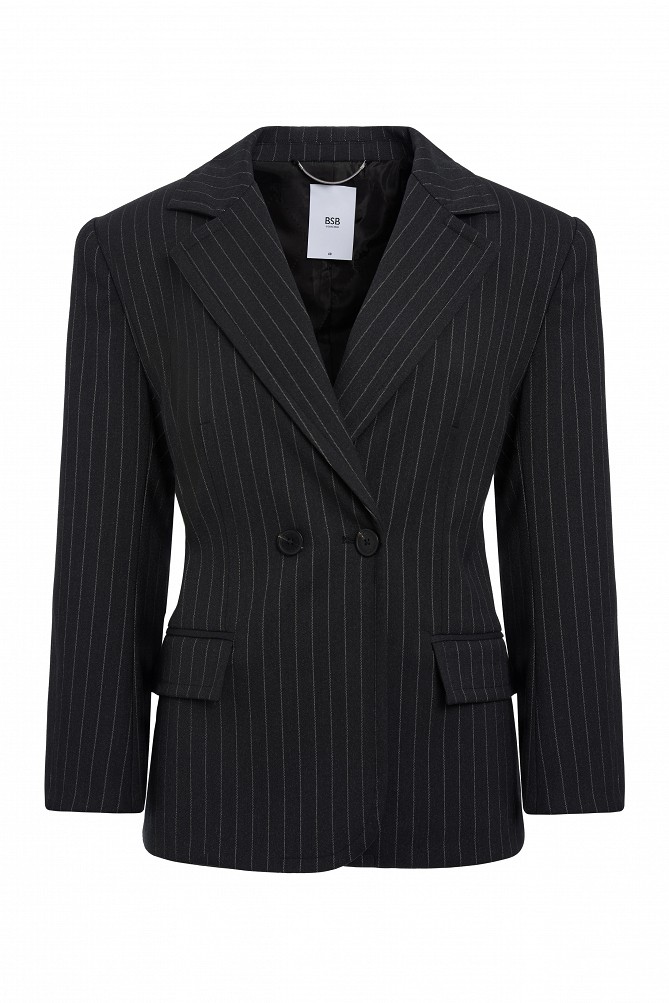 Striped double-breasted blazer