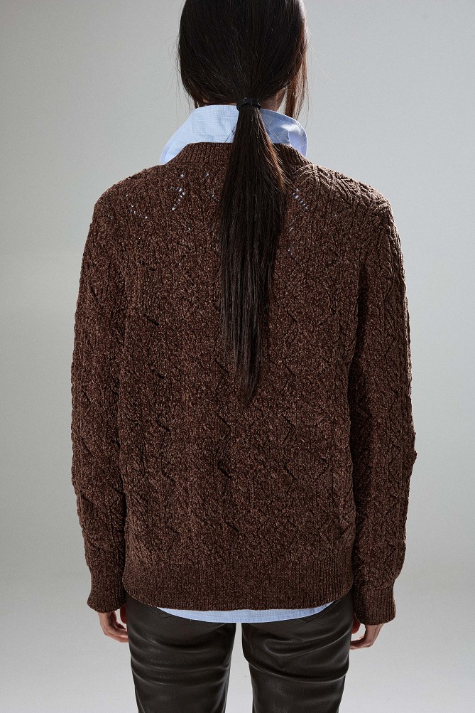 Knitted cardigan with jewel buttons