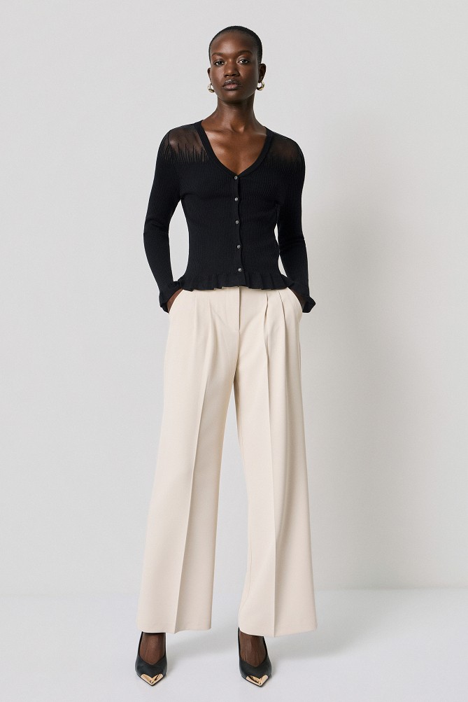 Sheer cardigan with ruffle detailing