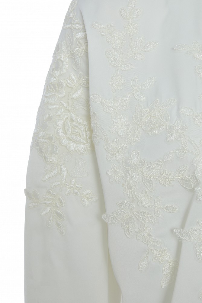 Satin-look shirt with lace detailing