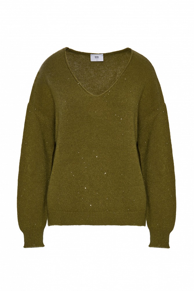Sequin V-neck sweater