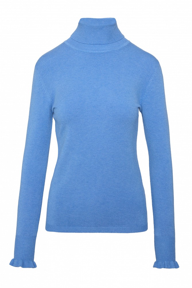 Basic turtleneck with ruffle sleeve details