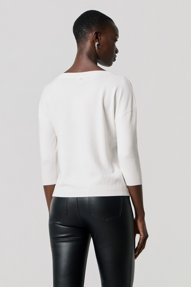 Basic sweater with 3/4 sleeves