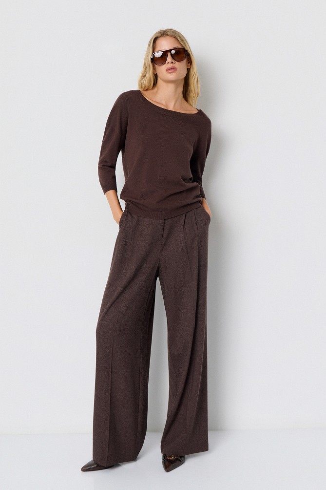 Basic sweater with 3/4 sleeves