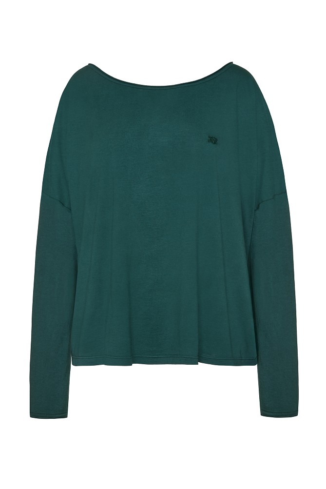 Oversized cotton long-sleeve blouse