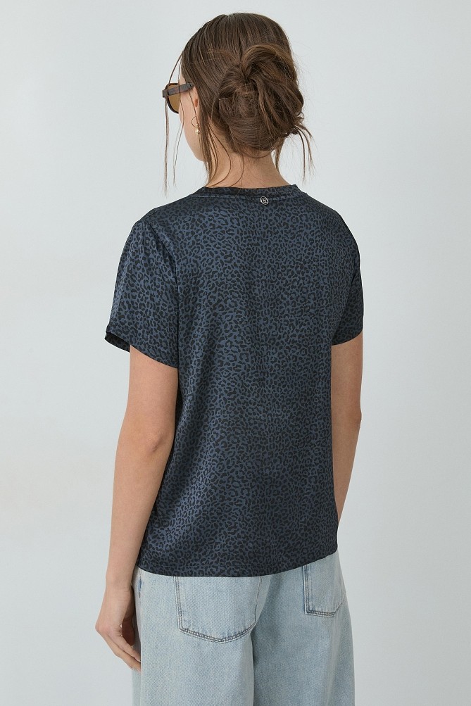Animal print T-shirt με τύπωμα