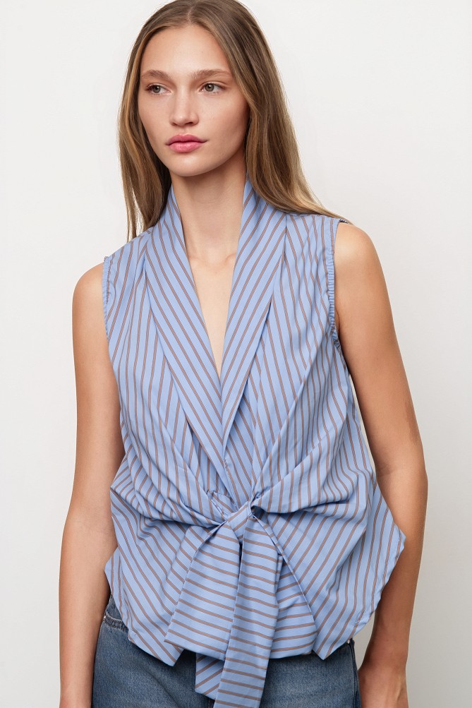 Striped wrap shirt