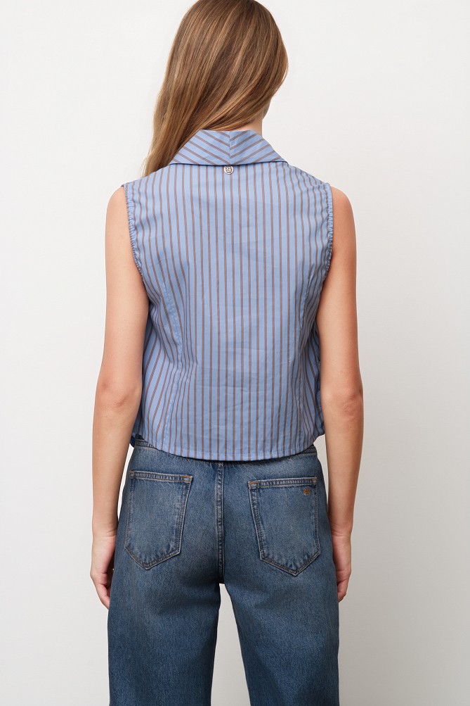 Striped wrap shirt