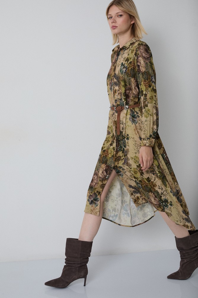 Maxi floral chemise dress