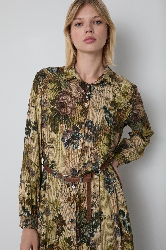 Maxi floral chemise dress