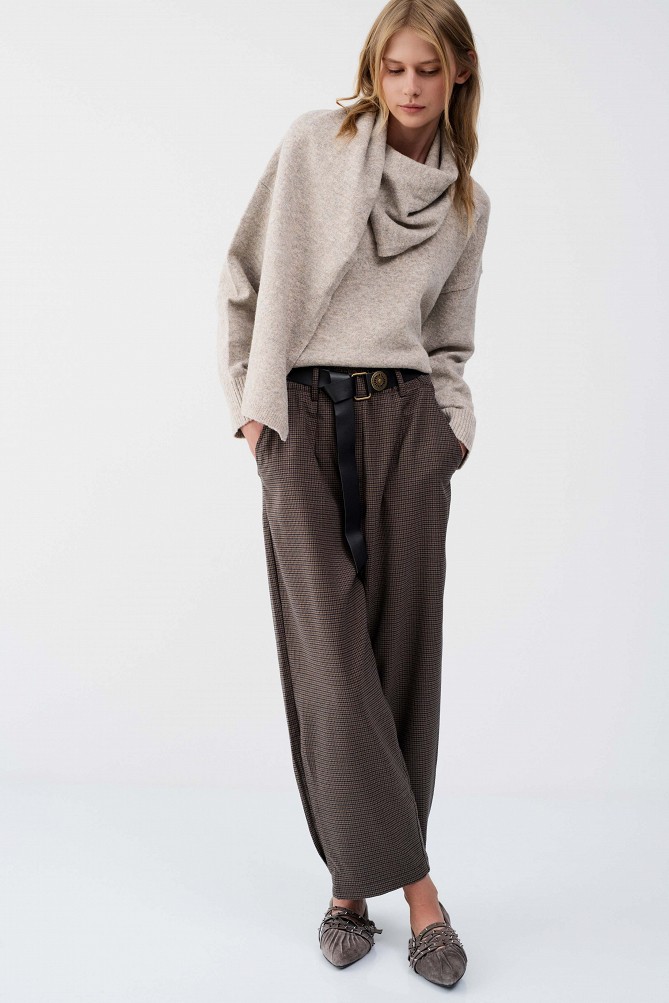 Joy barrel pied-de-poule trousers