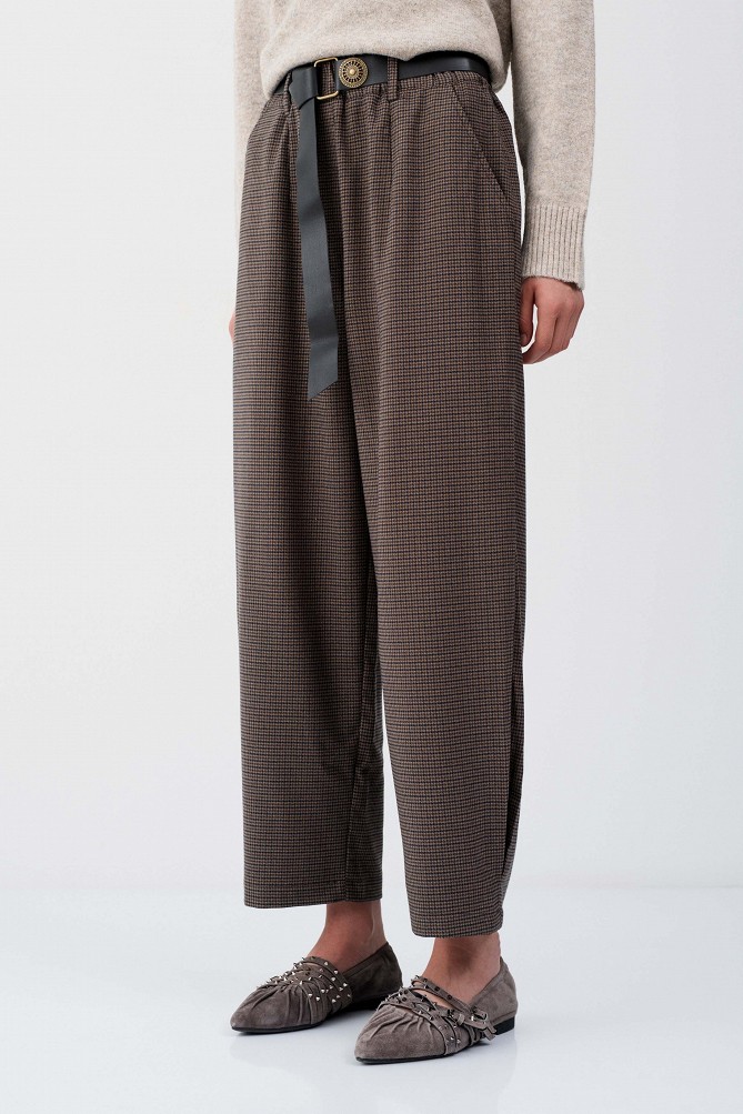 Joy barrel pied-de-poule trousers