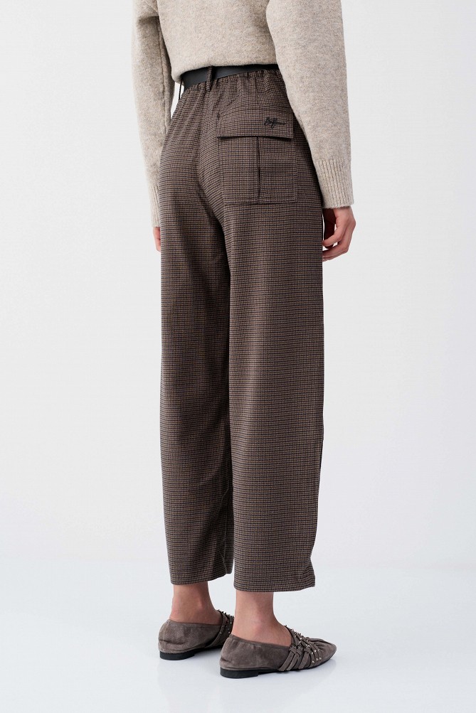 Joy barrel pied-de-poule trousers