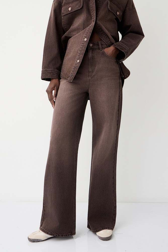 Pantalones de mezclilla de pierna ancha Erika